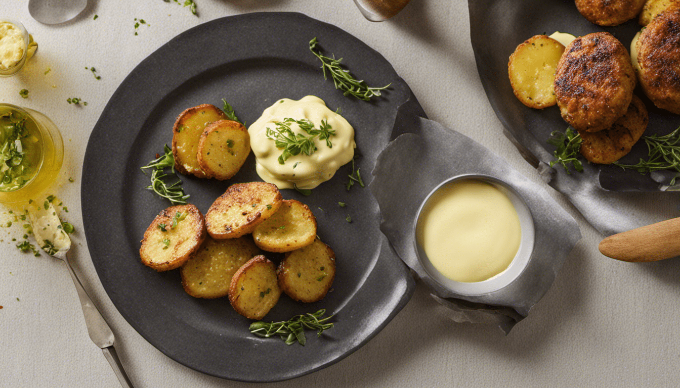 Soy Patties with Roasted Potatoes and Bearnaise Sauce