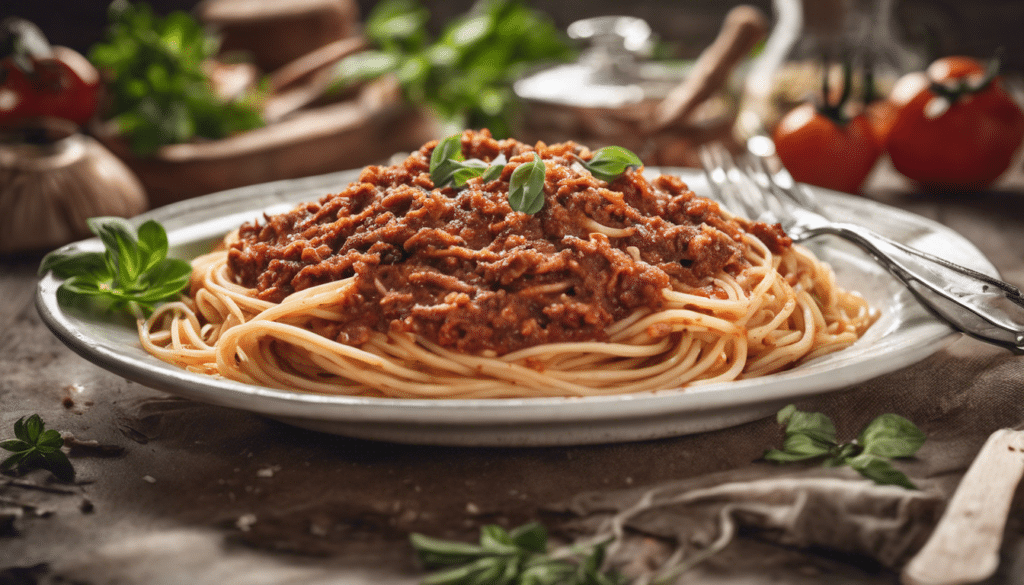Spaghetti Bolognese with Oregano