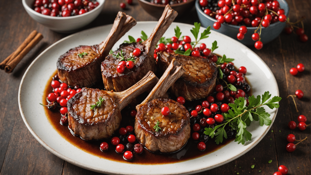 Spiced Lamb Chops with Magellan Barberries