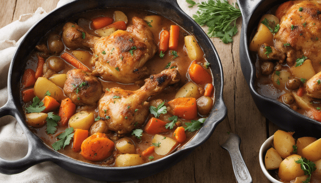 Spicy Braised Chicken Stew with Potatoes and Carrots