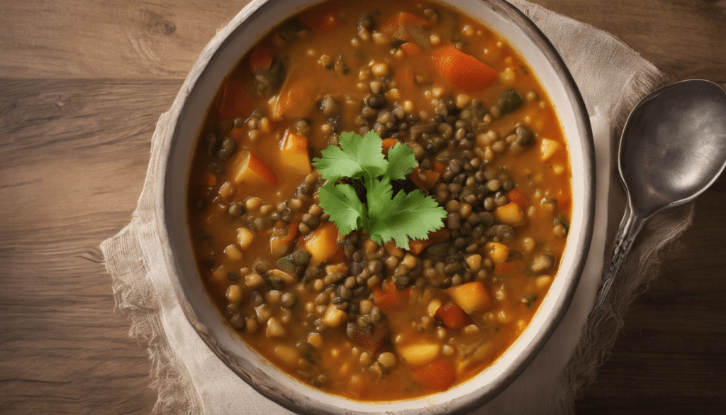 Spicy Calabash and Lentil Soup