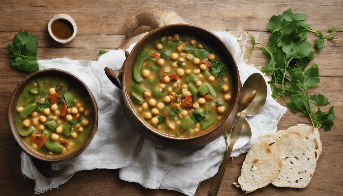 Spicy Green Pepper and Chickpea Soup