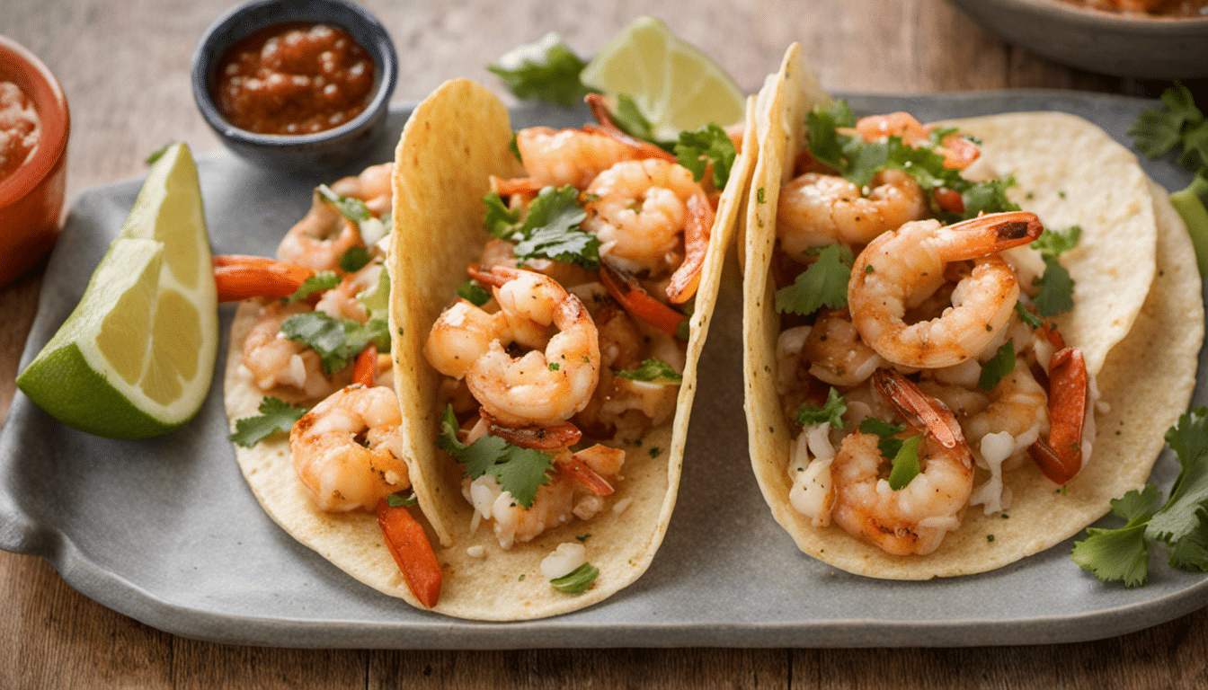 Spicy Shrimp Tacos with Papalo