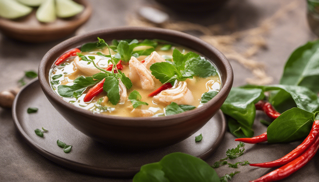 Spicy Thai Soup with Kaffir Lime Leaves