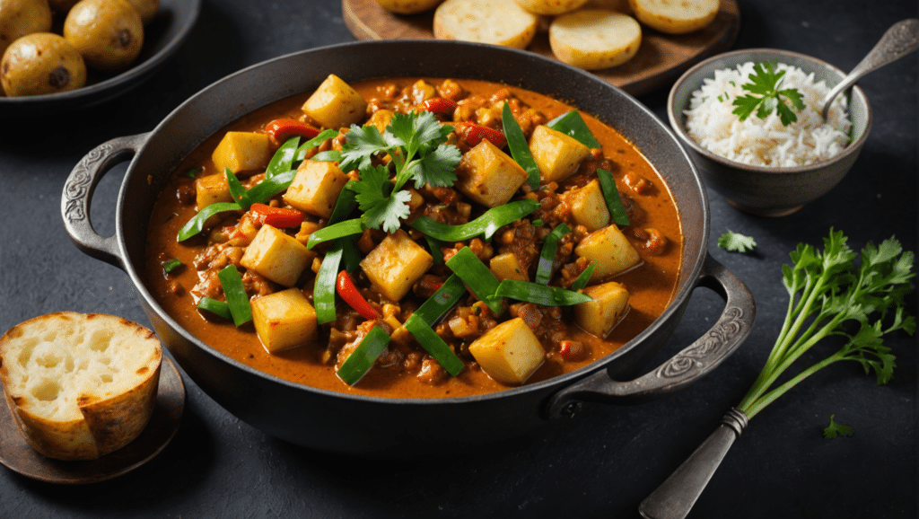 Spicy Welsh Onion and Potato Curry