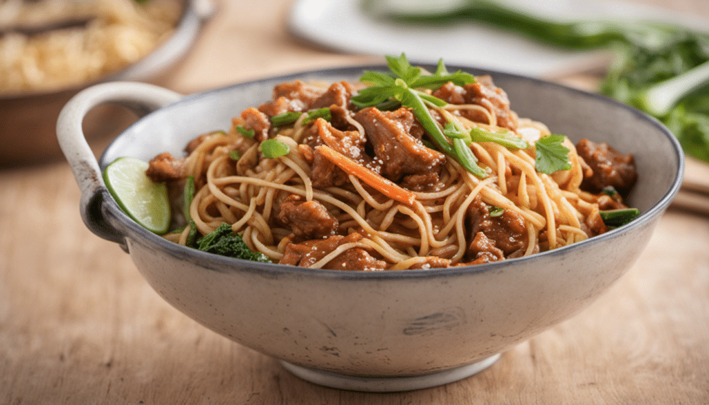 Spicy and Sour Pork Stir-Fried Noodles
