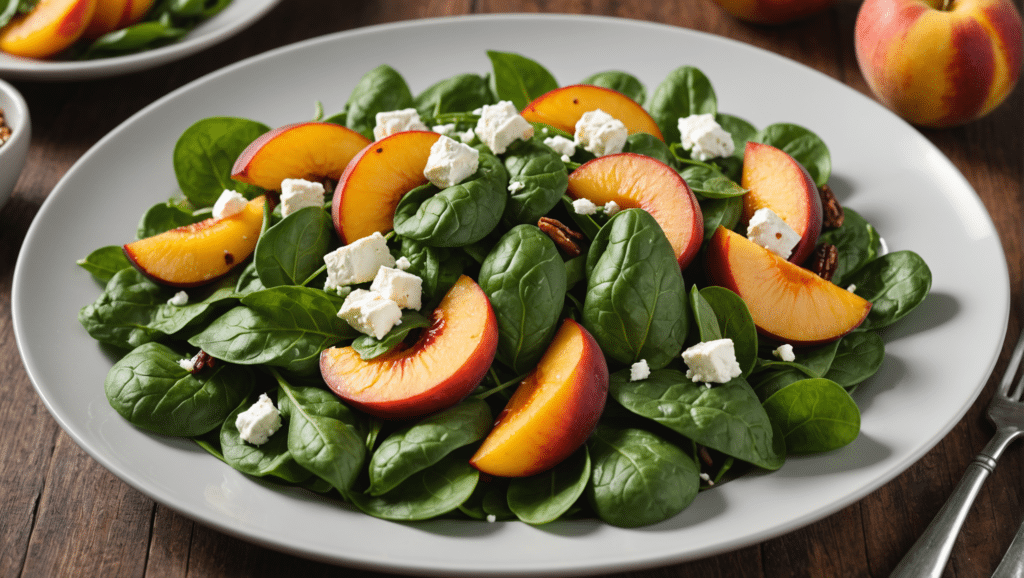 Spinach, Goat Cheese and Nectarine Salad