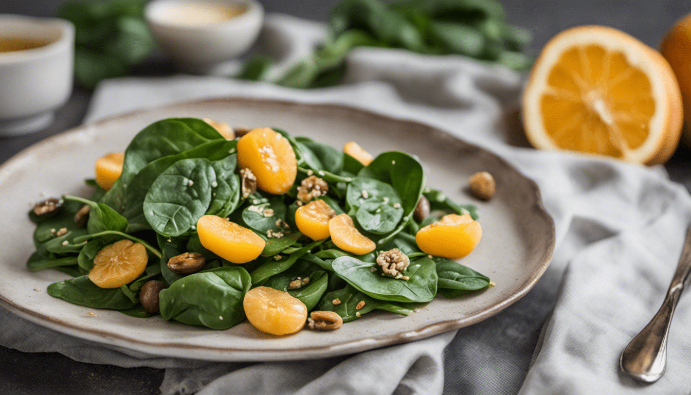 Spinach Salad with Loquats and Citrus Vinaigrette
