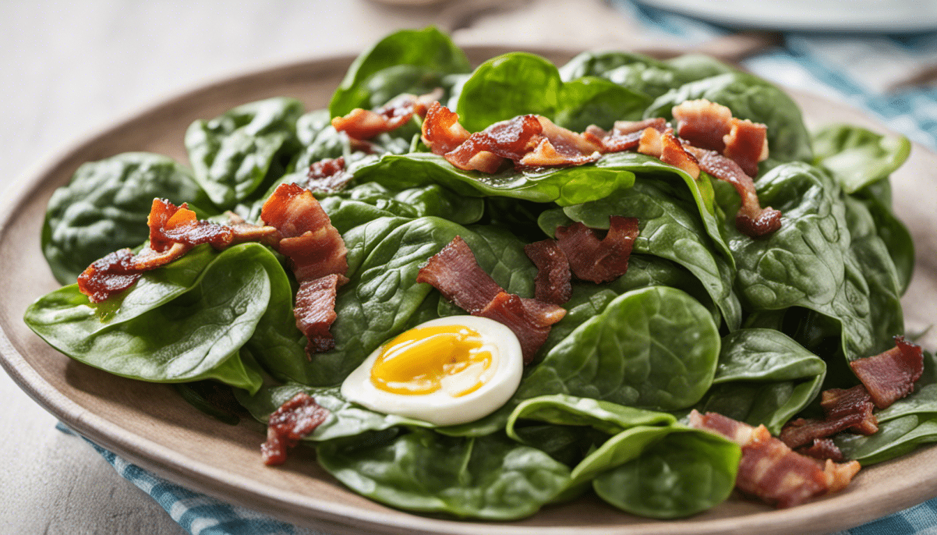 Spinach Salad with Warm Bacon Dressing