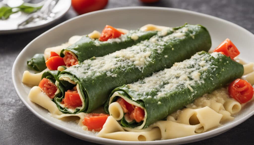 Spinach and Tofu Cannelloni with Fresh Tomato