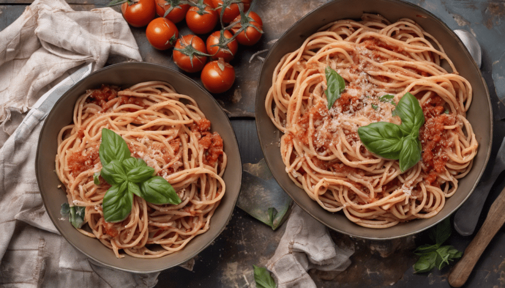 Spiny Amaranth and Tomato Pasta