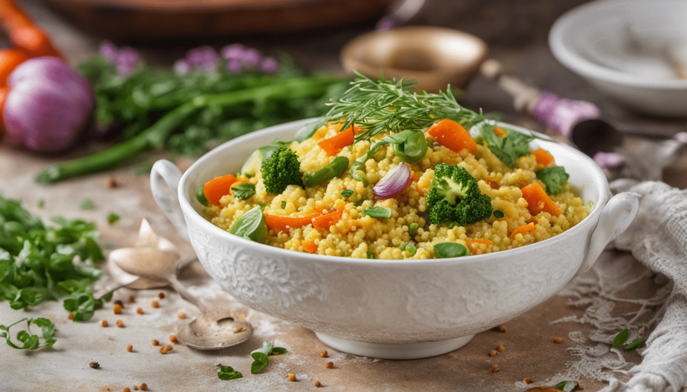 Spring Couscous with Vegetables and Curry Spices