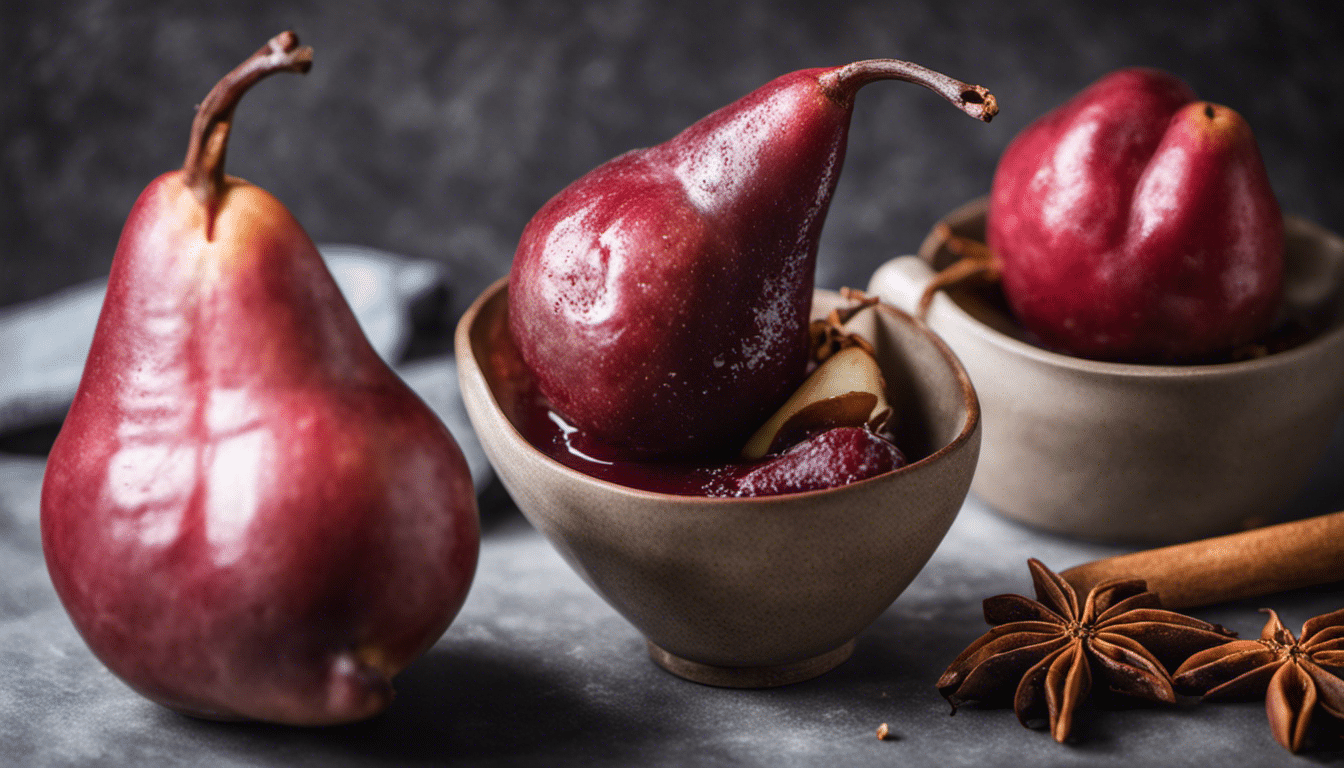 Star Anise and Red Wine Poached Pears