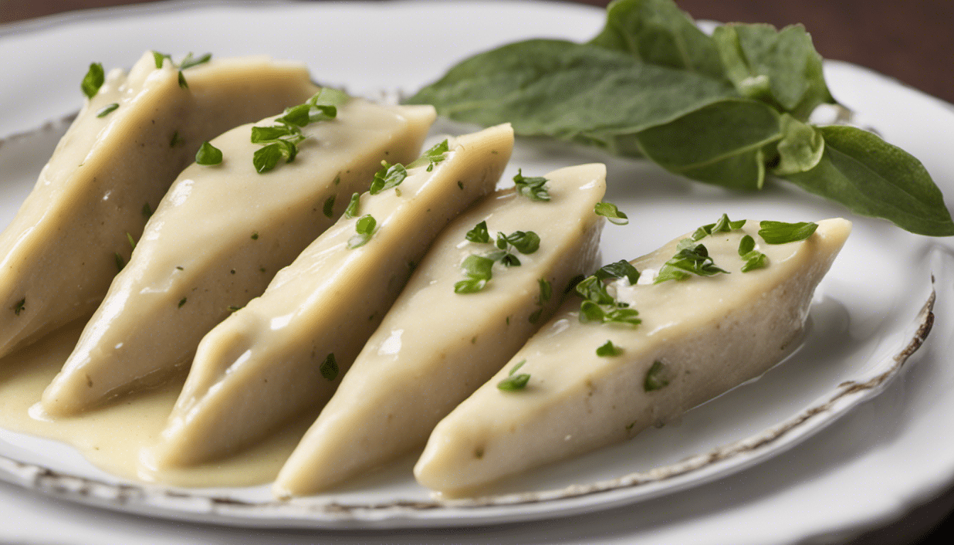 Delicious Steamed Broadleaf Arrowheads with Lemon Butter Sauce