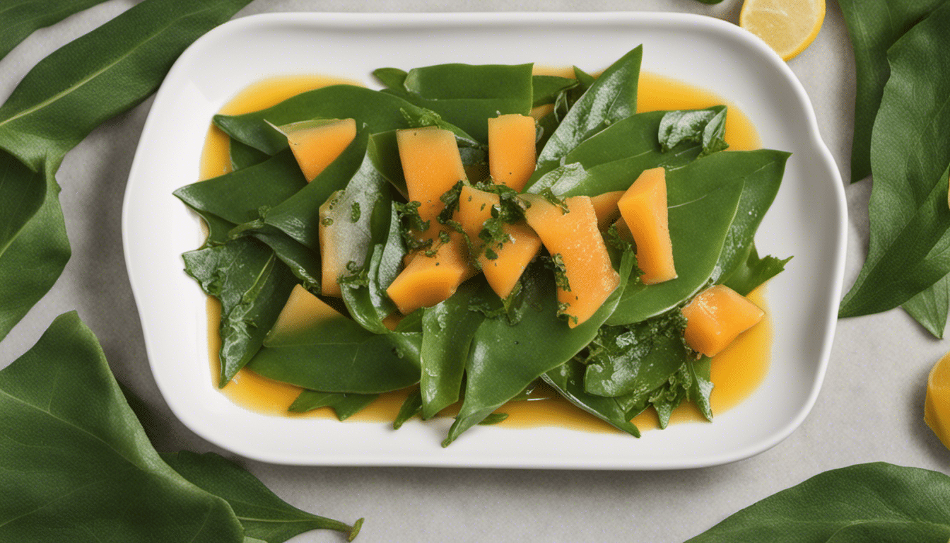 Steamed Papaya Leaves with Lemon Dressing