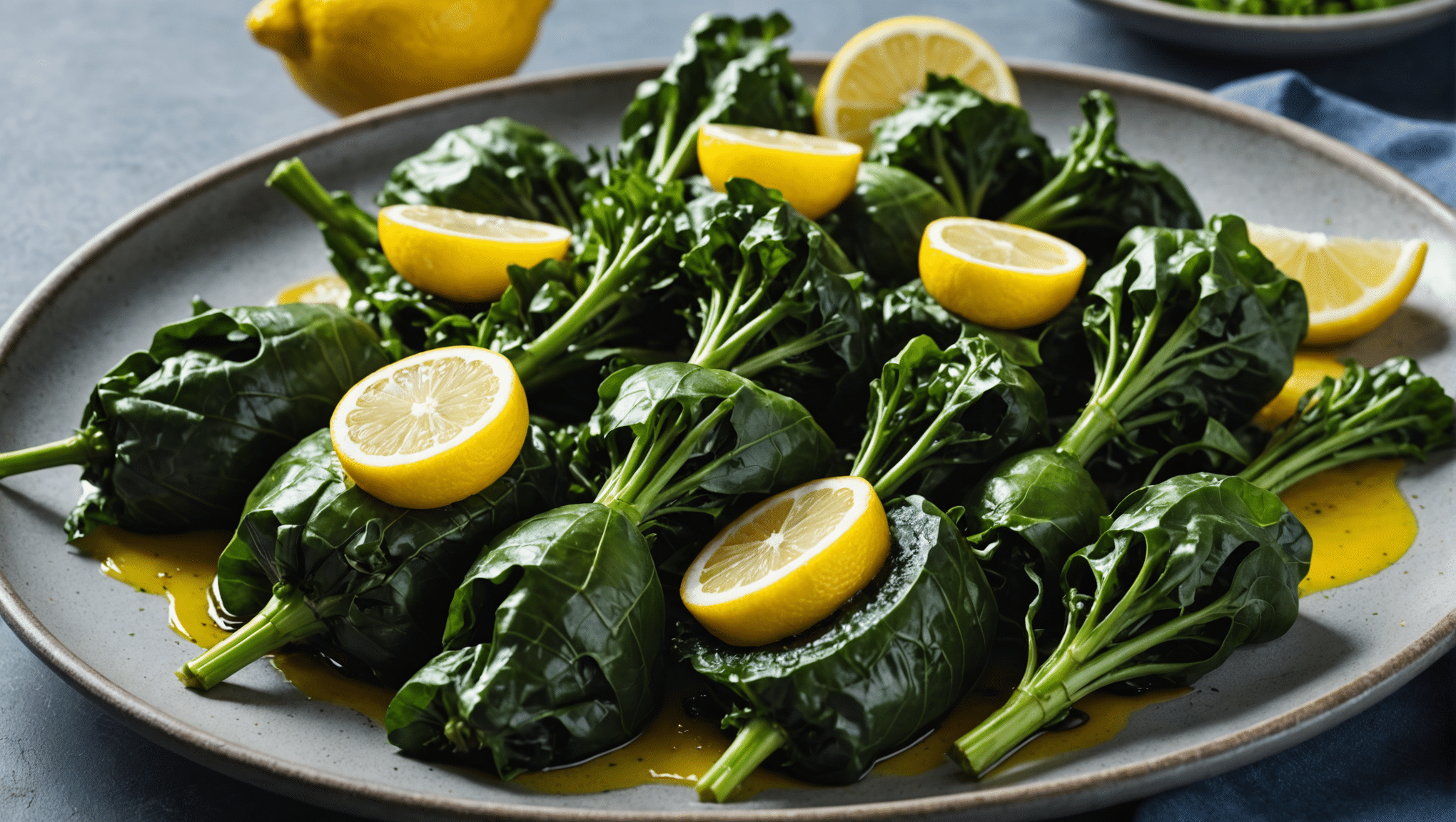 Steamed Sea Beets with Lemon Butter