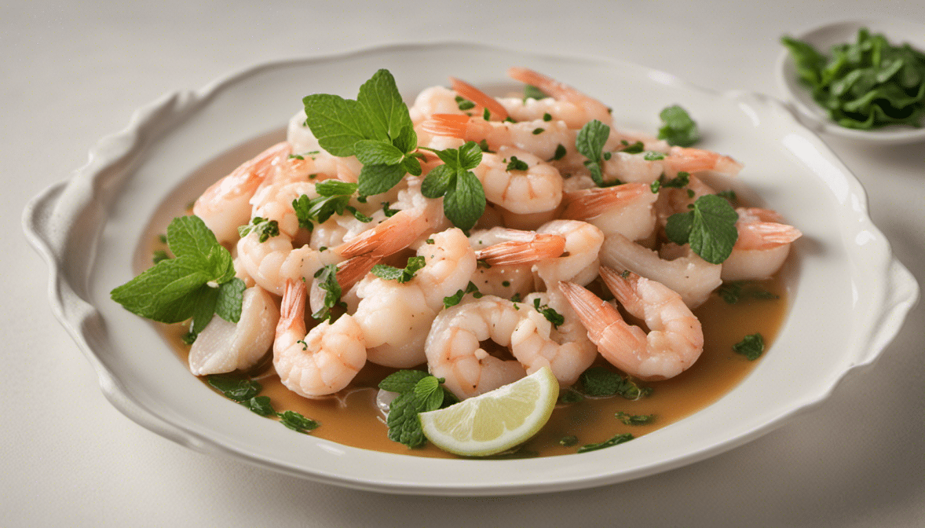 Steamed Shrimp with Fish Mint