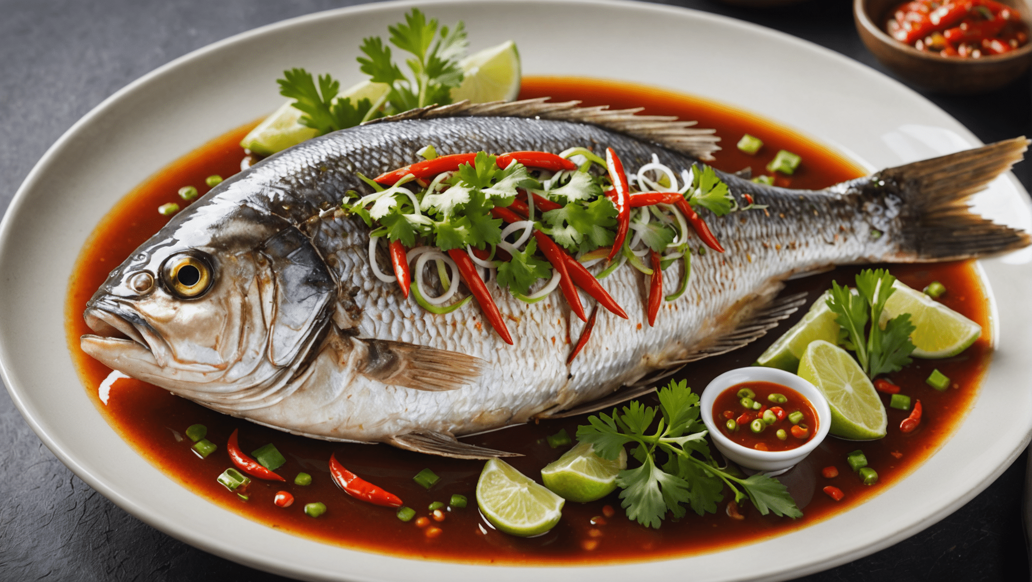 Steamed Whole Fish with Fragrant Spicy Sauce