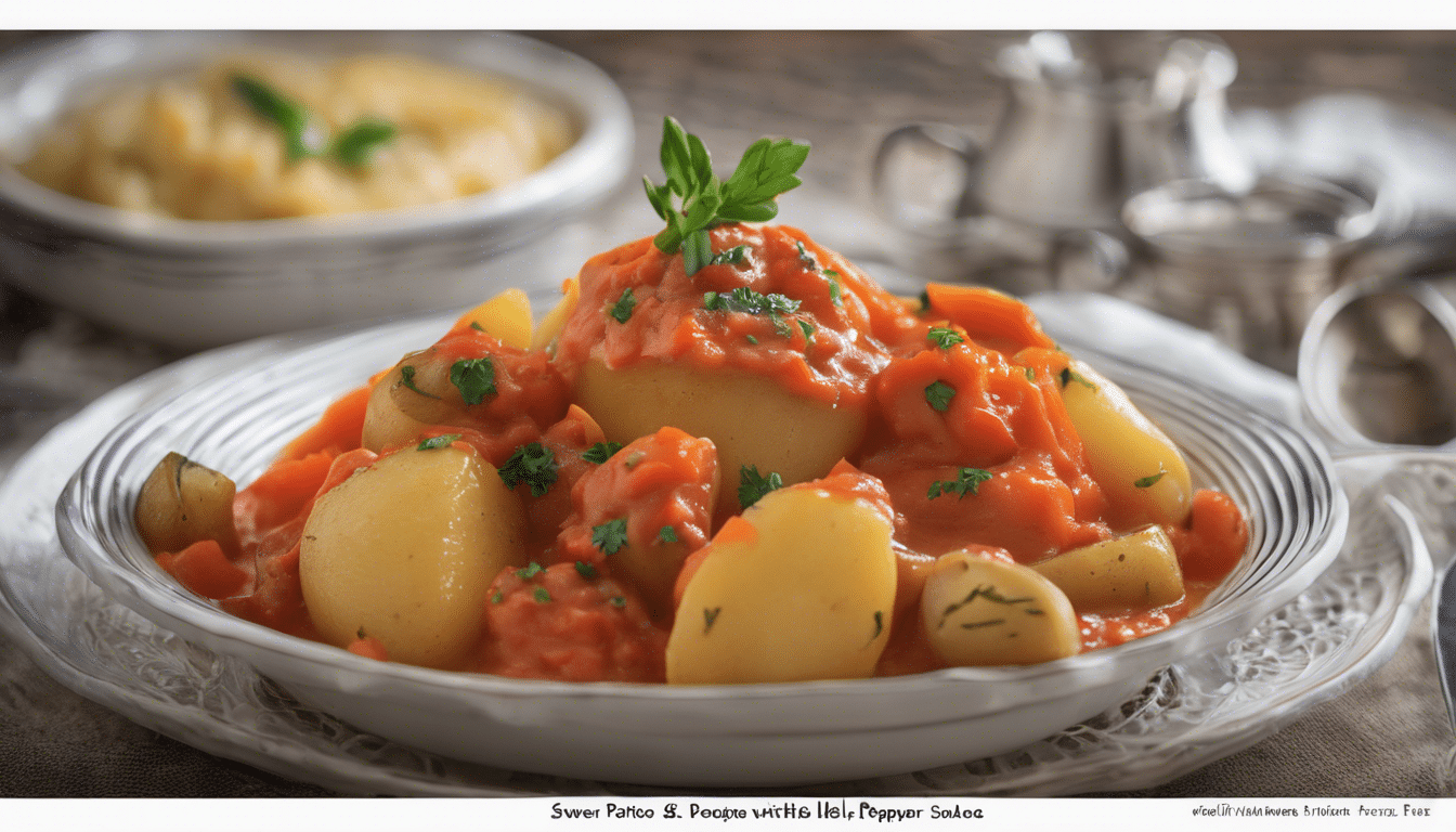 Stewed Potatoes with Bell Pepper Sauce