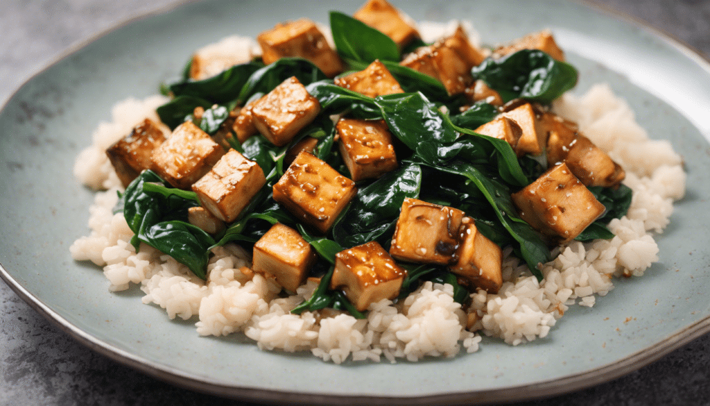 Stir Fry Tofu with New Zealand Spinach