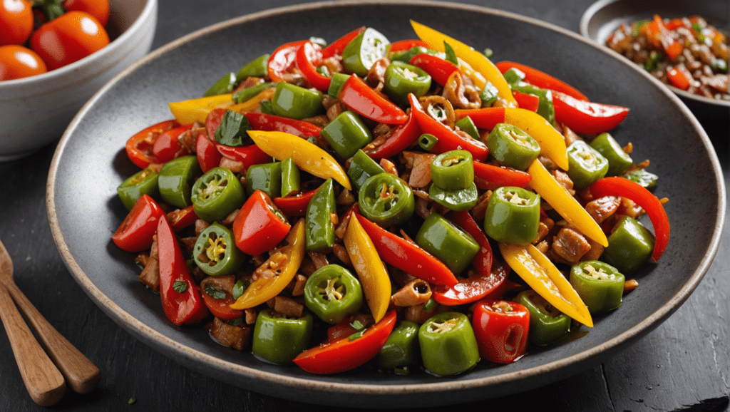 Stir fried Yacón with Bell Peppers