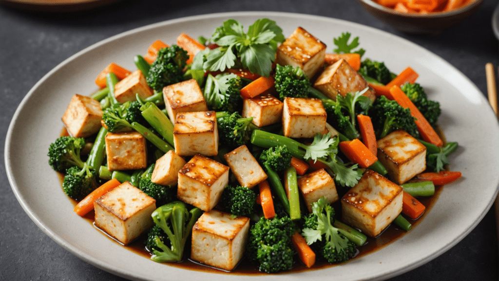 Stir Fried Tofu and Vegetables with Vietnamese Coriander