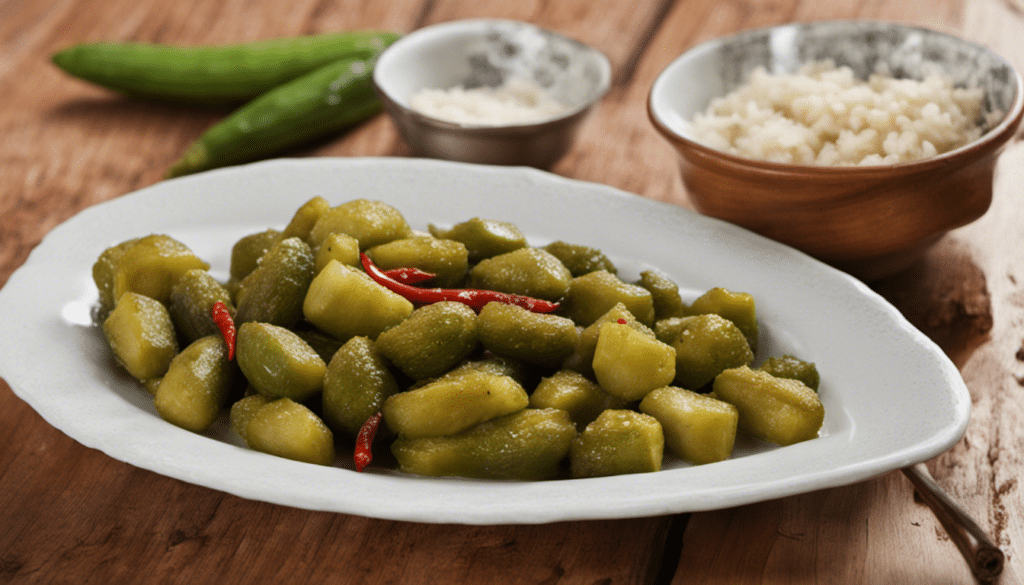 Stir-Fried West Indian Gherkins with Garlic and Chili
