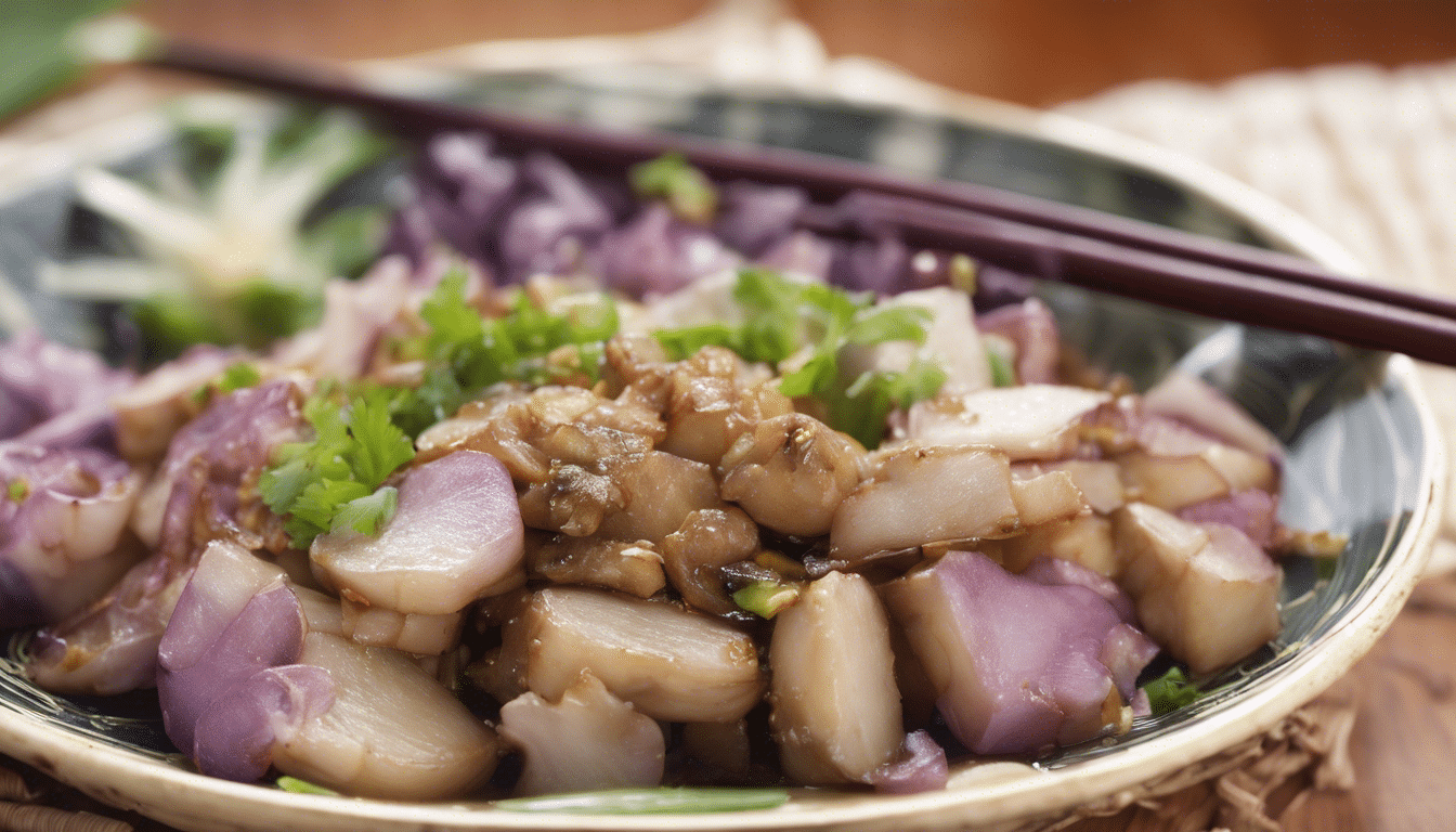 Stirfried Giant Taro with Garlic