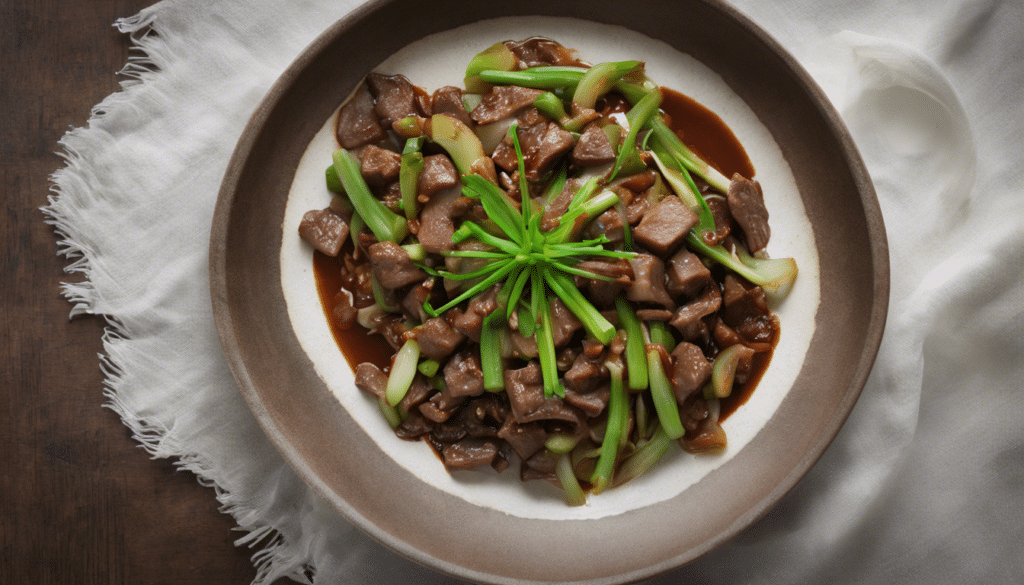 Stir fried Welsh Onion with Beef