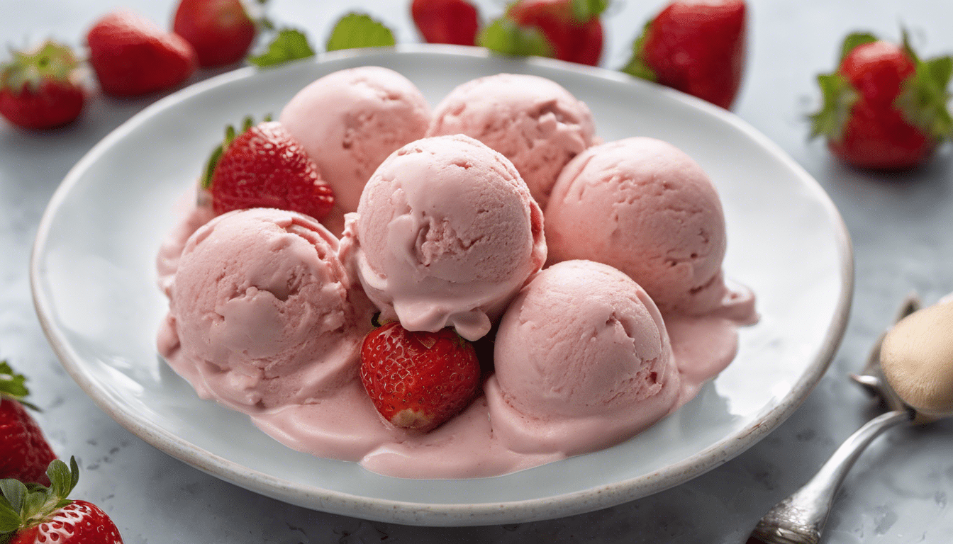 Strawberry and Angelica Homemade Ice Cream