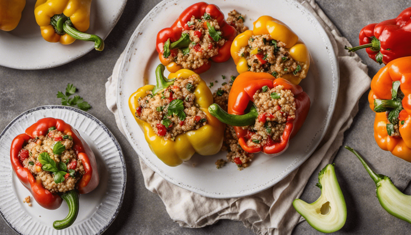 Stuffed bell peppers with quinoa and cheese