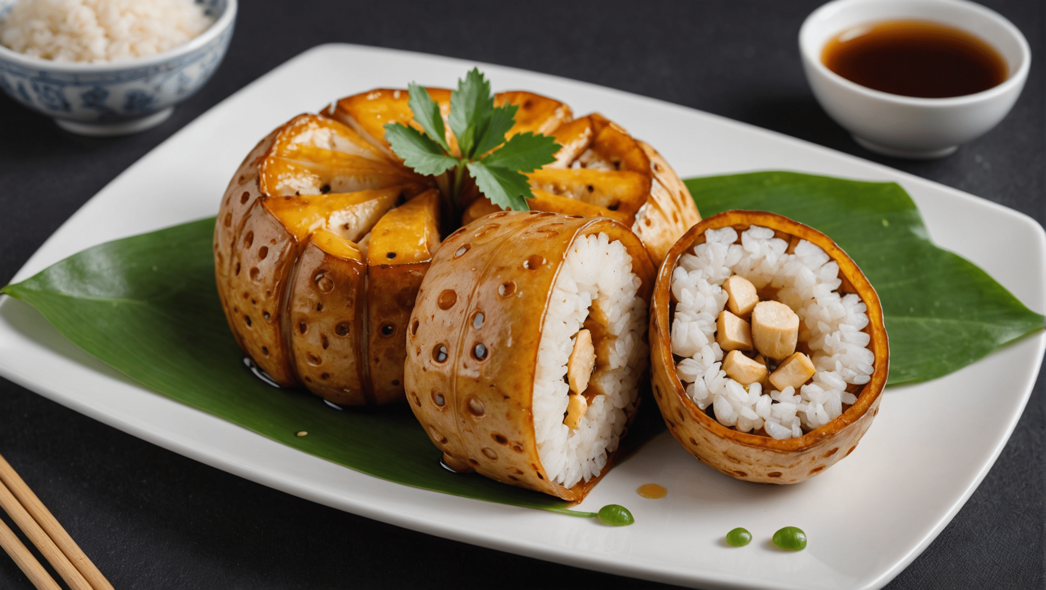 Stuffed Lotus Root with Sweet Sticky Rice