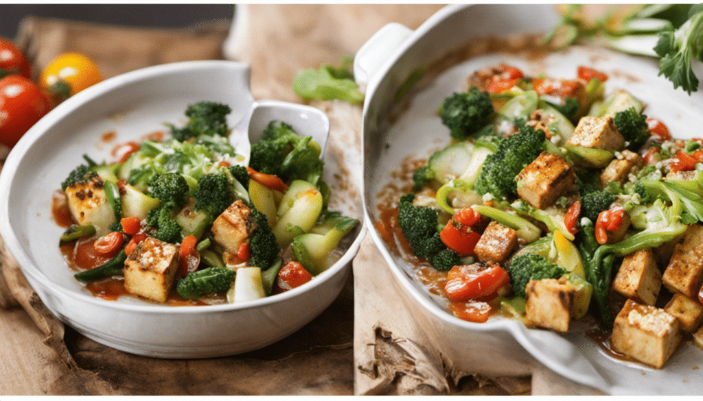Summer Vegetable Dish with Spicy Tofu