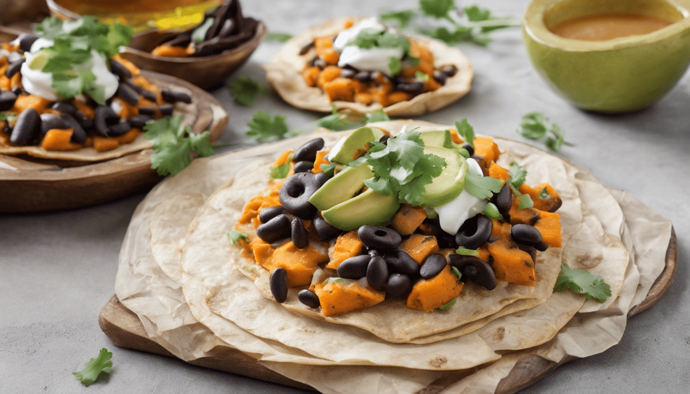 Sweet Potato and Black Bean Tostadas