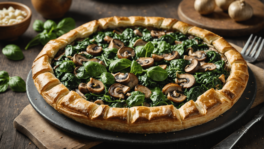 Swiss Mushroom and Spinach Galette