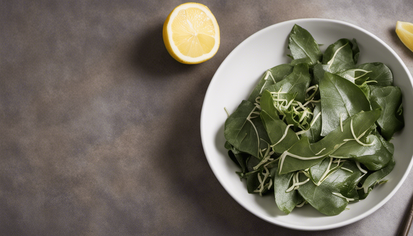 Taro Leaves Salad with Lemon Dressing