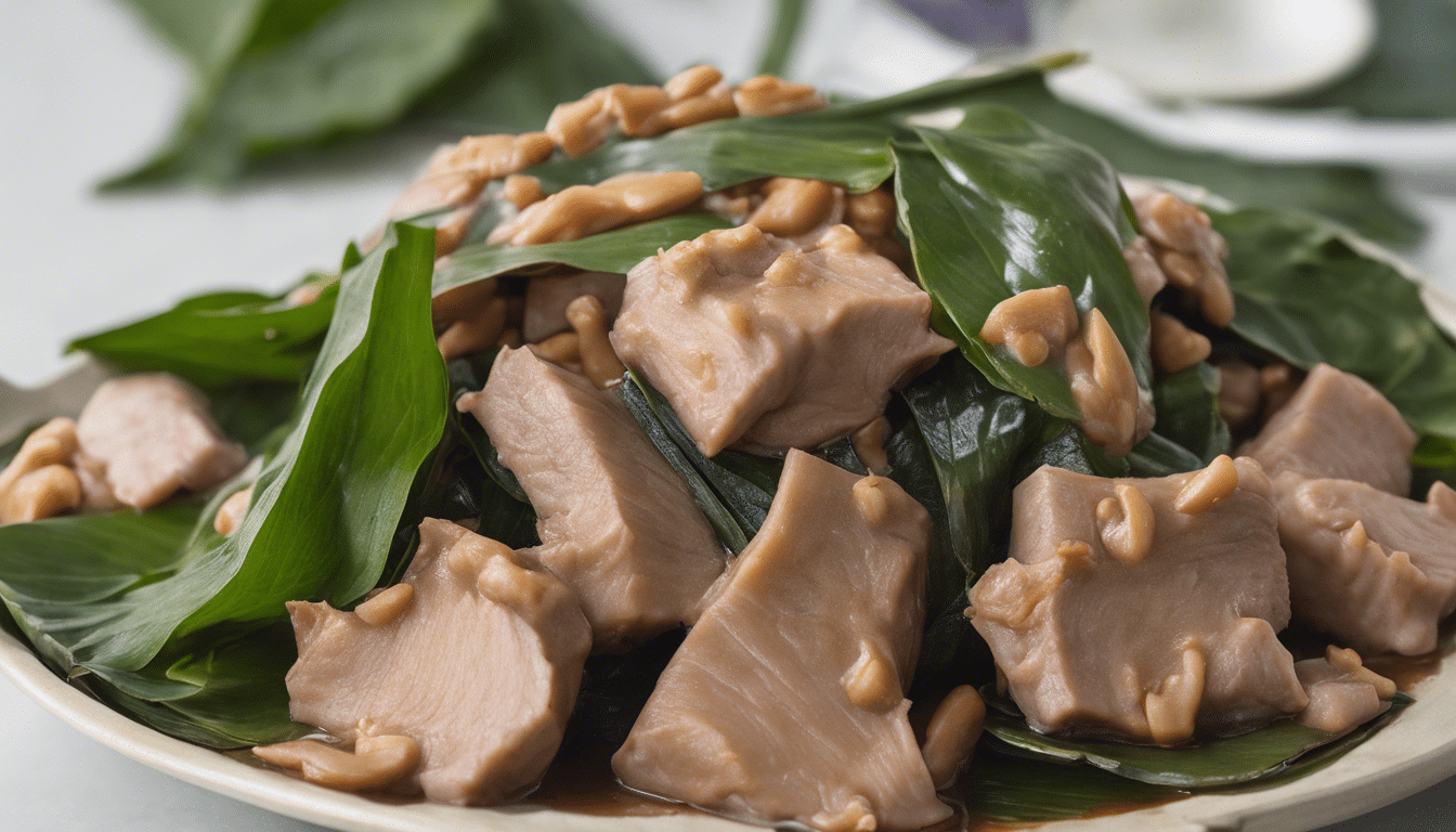 Delicious Taro Leaves and Pork in Peanut Sauce