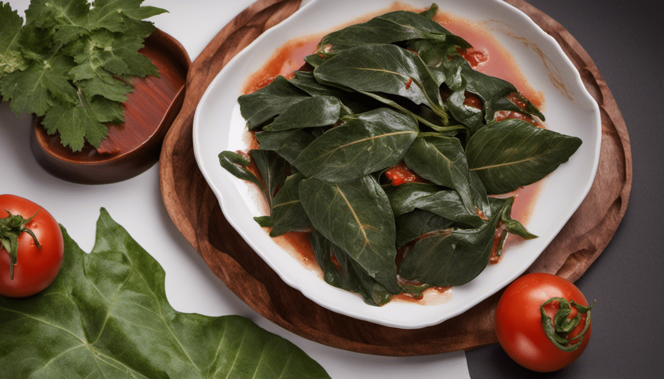 Taro Leaves in Tomato Sauce