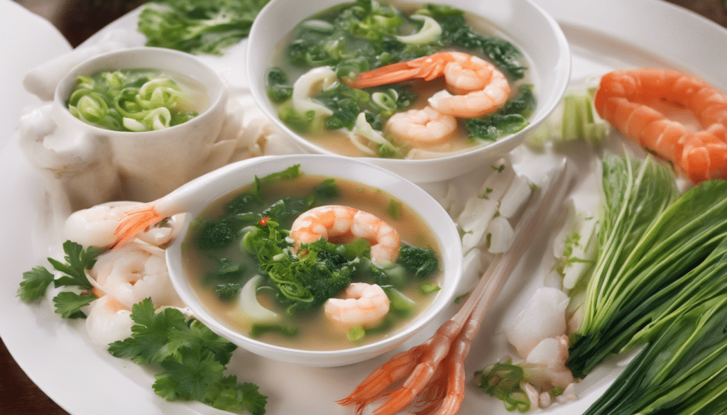 Tatsoi and Shrimp Soup