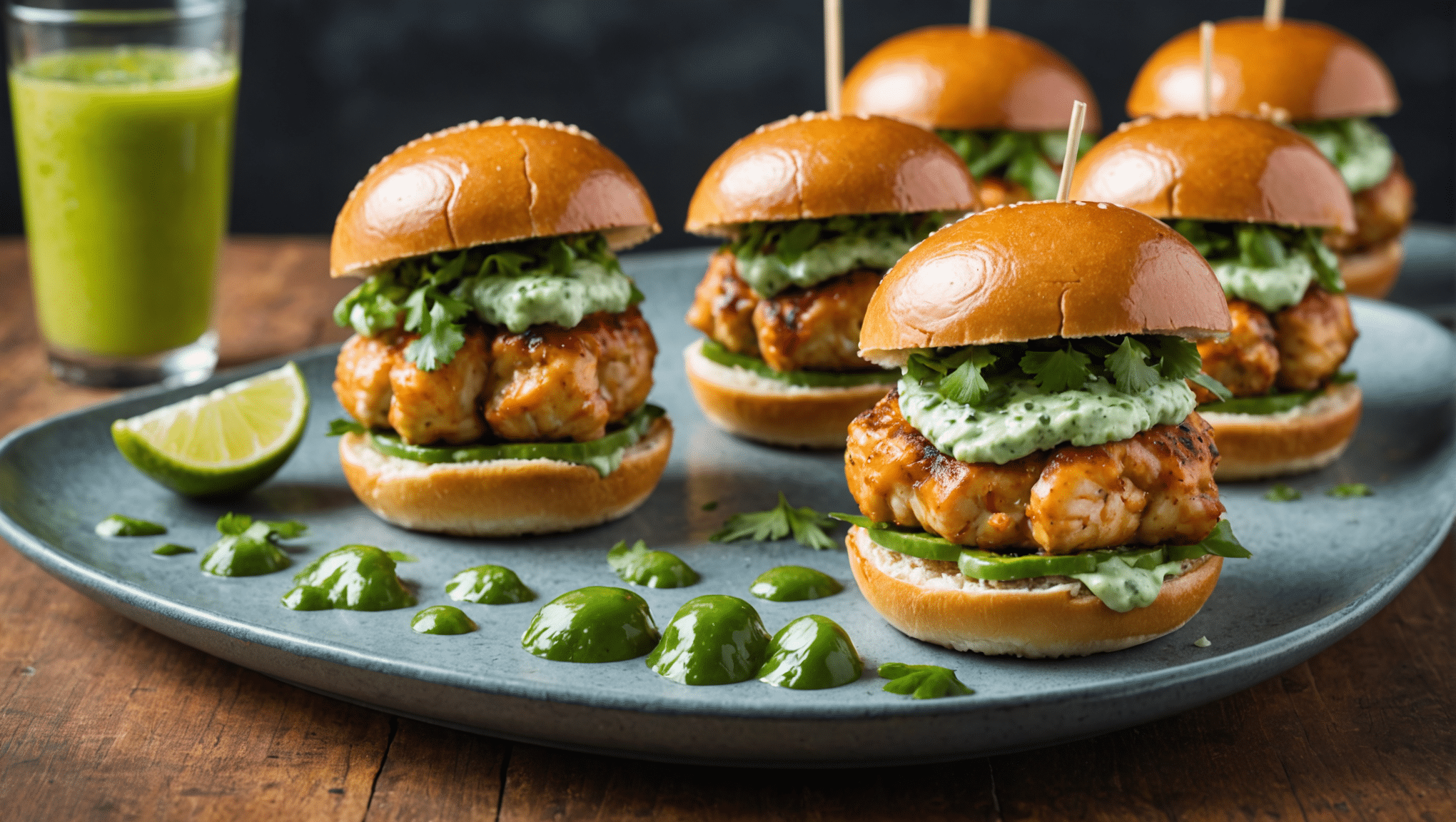 Thai Fish Sliders with Tangy Cilantro Lime Sauce