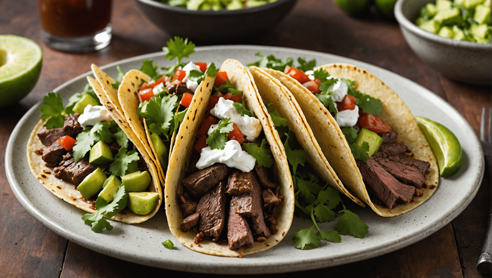 Tomatillo-topped Steak Tacos