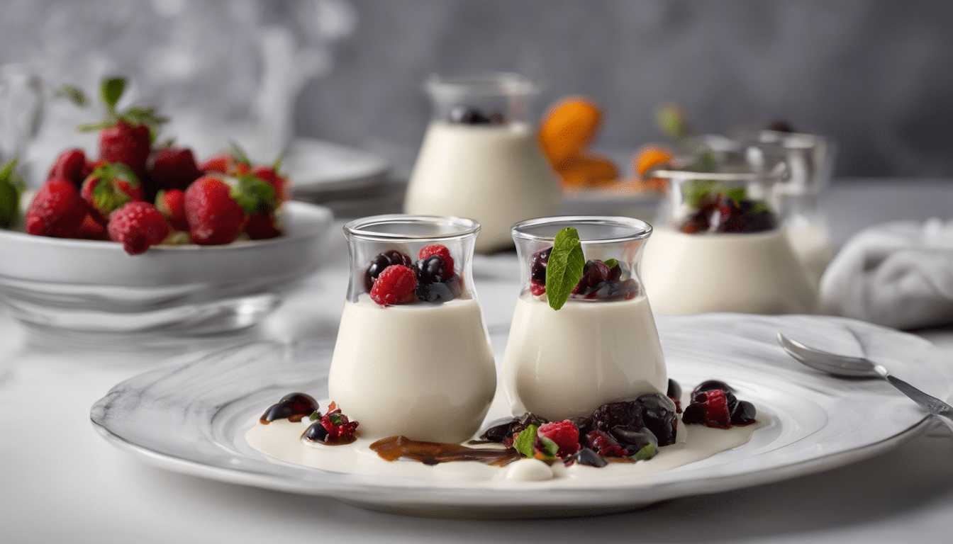 A serving of Tonka Bean Panna Cotta