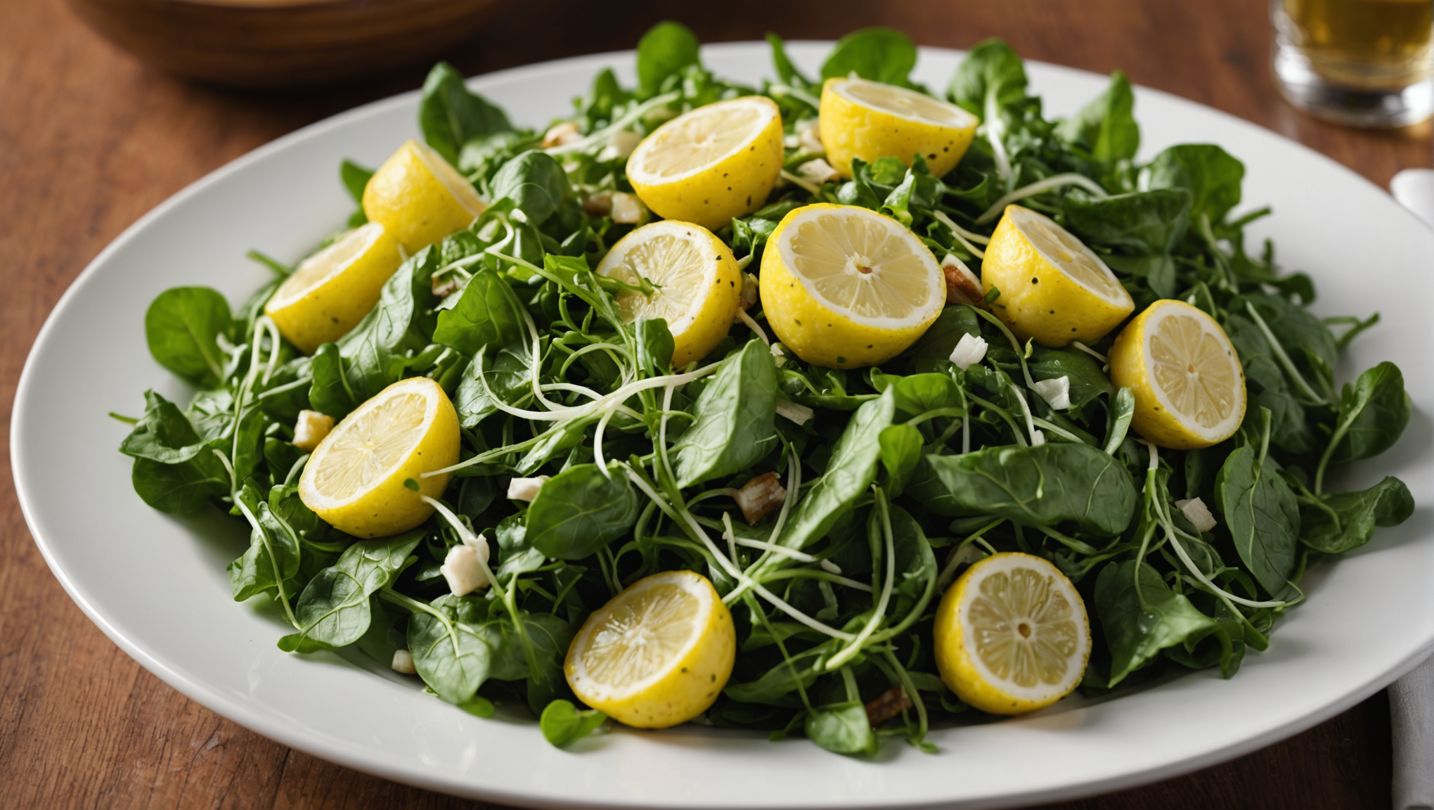 Turnip Green Salad with Lemon Vinaigrette