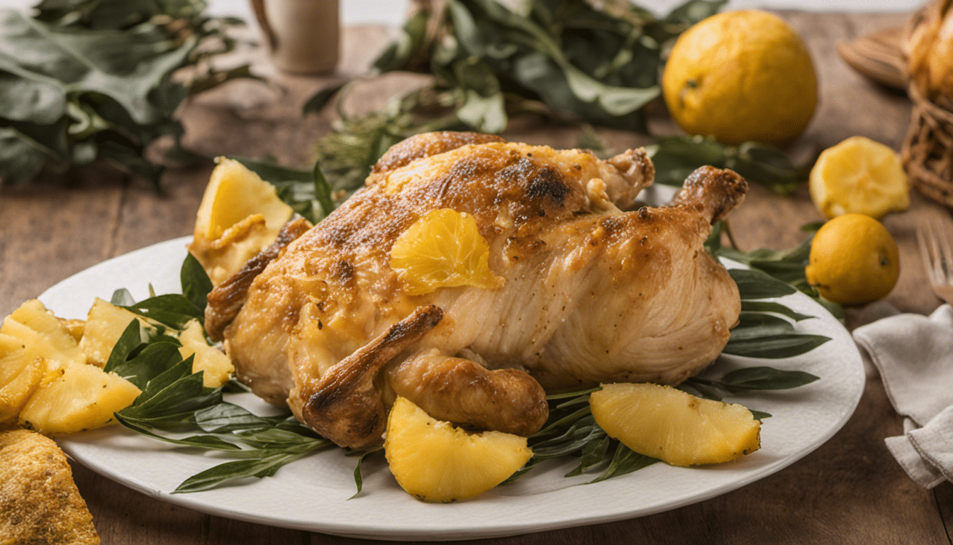 Ugli Fruit and Pineapple Roasted Chicken