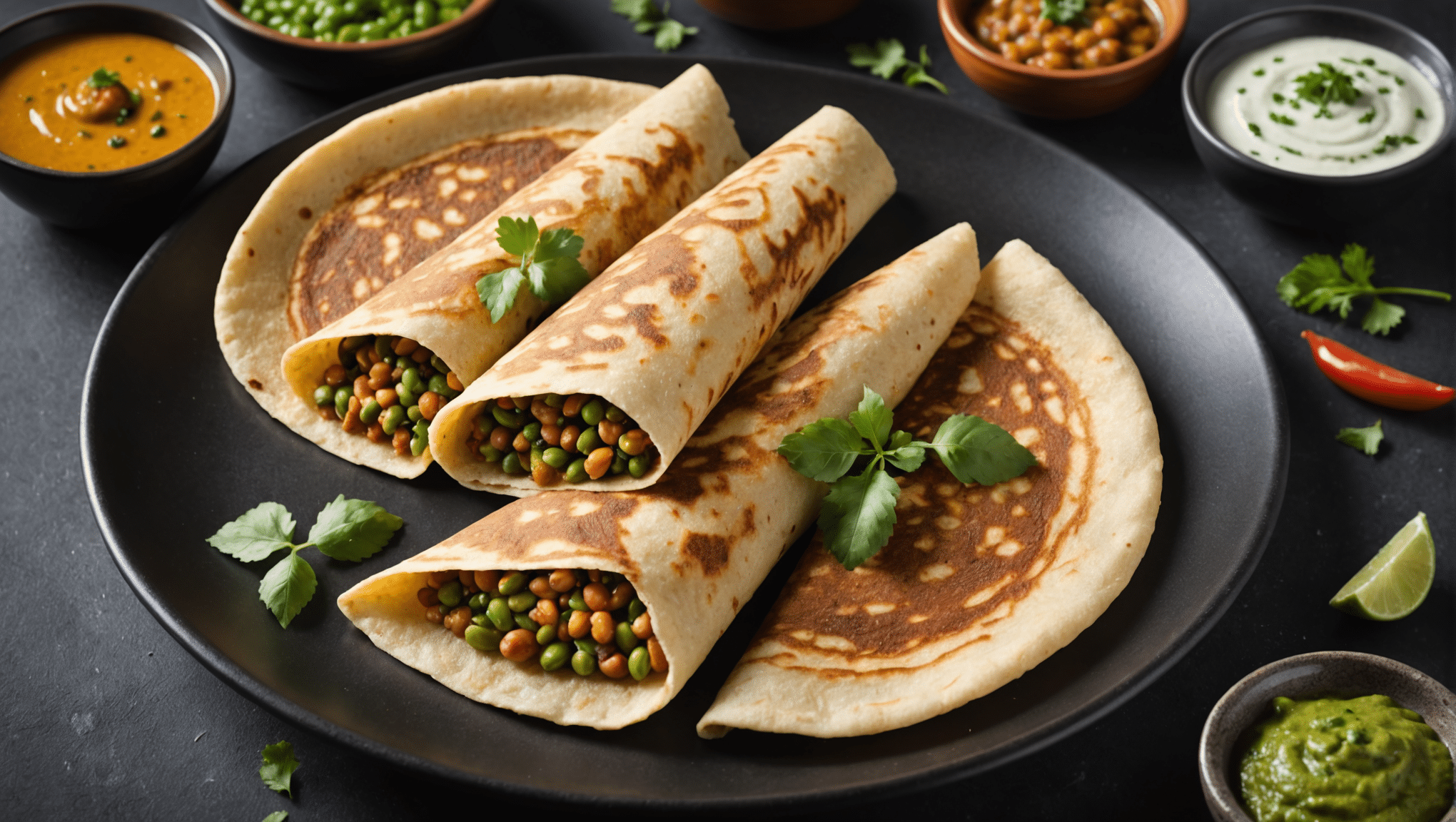 Urad Bean Masala Dosa