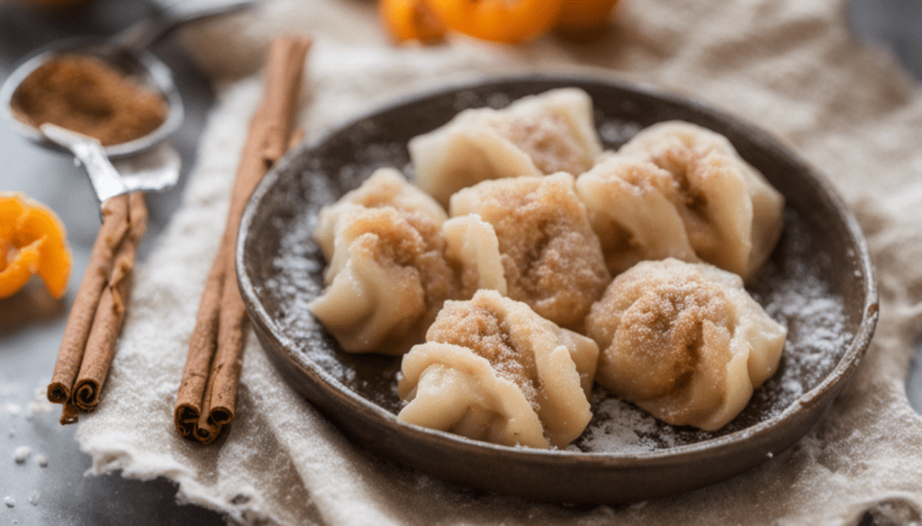 Vegan Apricot Dumplings with Cinnamon Sugar