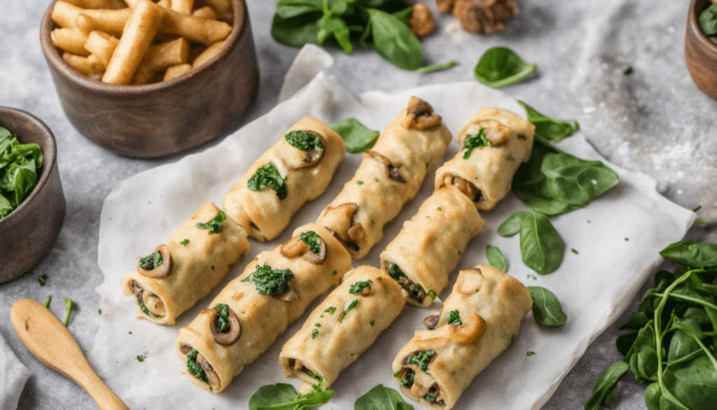 Vegan Boxty Rolls with Mushroom and Spinach Filling