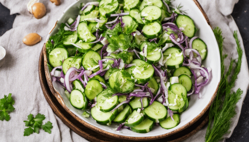 Vegan Cucumber Salad with Dill Dressing