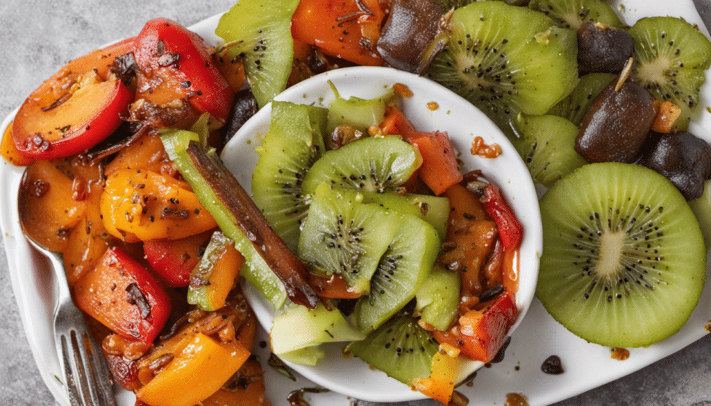 Vegan Honey Glazed Vegetables with Kiwi