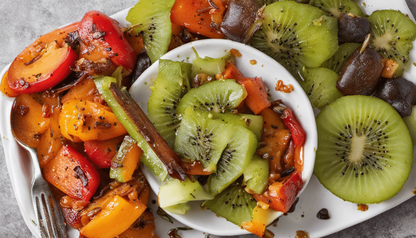 Vegan Honey Glazed Vegetables with Kiwi